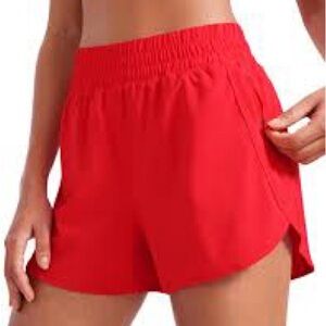 CRZ YOGA Women's Vibrant Red Athletic Shorts Size 8